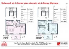 1 oder 2 Zi. OG mit Balkon ca.44 m² - Wohnung 5 - Sudetenstr. 7, 79787 Lauchringen - Neubau Wohnung kaufen 79787 Lauchringen Bild klein