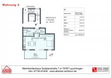 1 Zi. OG mit Balkon ca.46 m² - Wohnung 5 - Sudetenstr. 7, 79787 Lauchringen - Neubau Wohnung kaufen 79787 Lauchringen Bild klein