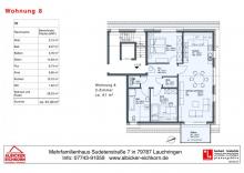 3 Zi. OG mit Balkon ca.91 m² - Wohnung 8 - Sudetenstr. 7, 79787 Lauchringen - Neubau Wohnung kaufen 79787 Lauchringen Bild klein