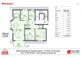 3 Zi. DG mit Balkon ca.91 m² - Wohnung 7 - Sudetenstr. 7, 79787 Lauchringen - Neubau Wohnung kaufen 79787 Lauchringen Bild mittel