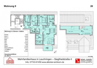 3 Zi. + Galerie DG mit Balkon ca. 112 m² - Wohnung 9 - Siegfriedstr. 4, 79787 Lauchringen - Neubau Wohnung kaufen 79787 Lauchringen Bild mittel