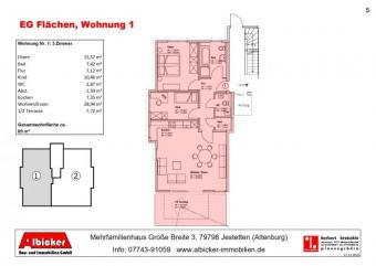 3 Zimmerwohnung EG-Whg. 1 mit Terrasse ca. 89 m² mit Lift, Klimafreundlicher Neubau- Jestetten Altenburg Wohnung kaufen 79798 Jestetten Bild mittel