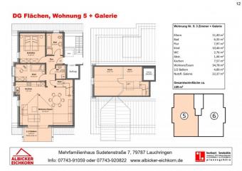 4 Zi. DG mit Balkon inkl. Galerie ca. 109 m² - Wohnung 5 - Sudetenstr. 7a, 79787 Lauchringen - Neubau Wohnung kaufen 79787 Lauchringen Bild mittel