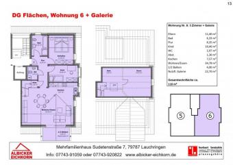 4 Zi. DG mit Balkon inkl. Galerie ca. 110 m² - Wohnung 6 - Sudetenstr. 7a, 79787 Lauchringen - Neubau Wohnung kaufen 79787 Lauchringen Bild mittel